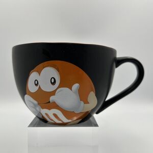 M&M's World Orange Character Ceramic Coffee Soup Cup Mug Large Candy 2014 Retro